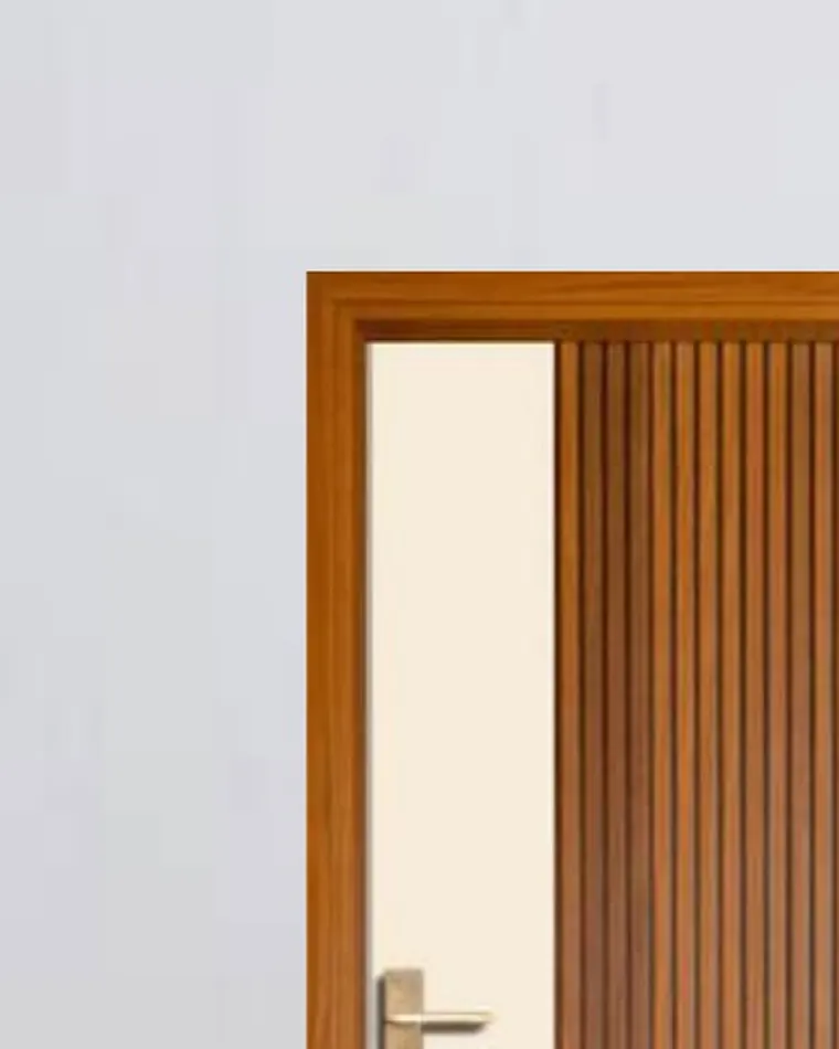 An installed CAZZ door with its frame and handle